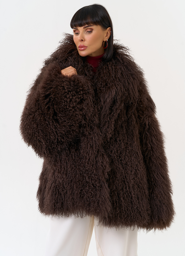 Женская шуба из меха ламы модель № 30635 универмаг малина