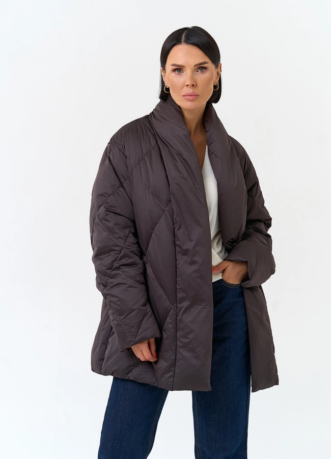 Женский пуховик с воротником модель № 34039 универмаг малина фото