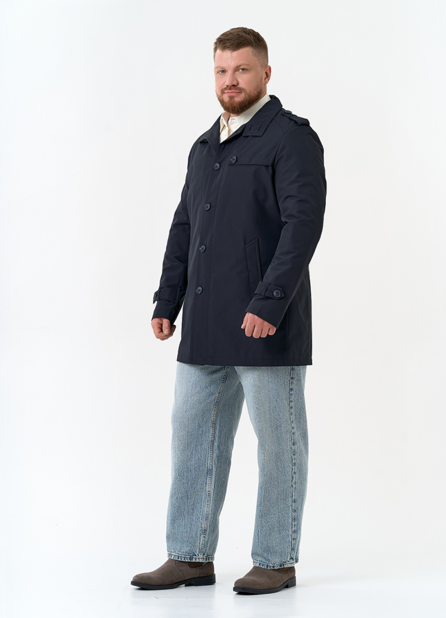 Мужское полупальто синего цвета модель № 32588 универмаг малина