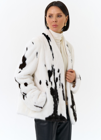 Жакет из меха норки в расцветке "ягуар"