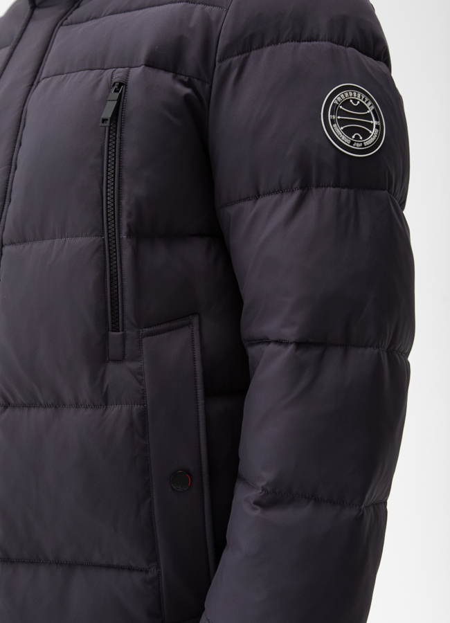 Мужской пуховик с капюшоном  модель № 27991 универмаг малина