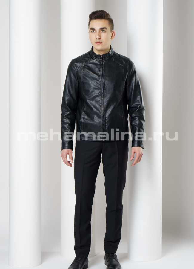 Куртка из эко кожи на молнии модель № 8820 в кредит