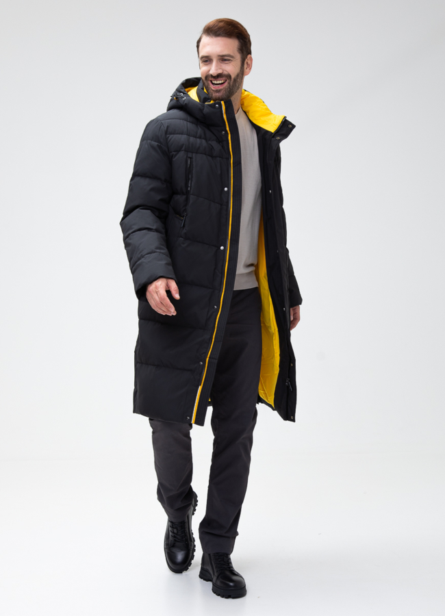 Мужской пуховик с капюшоном  модель № 27992 в кредит