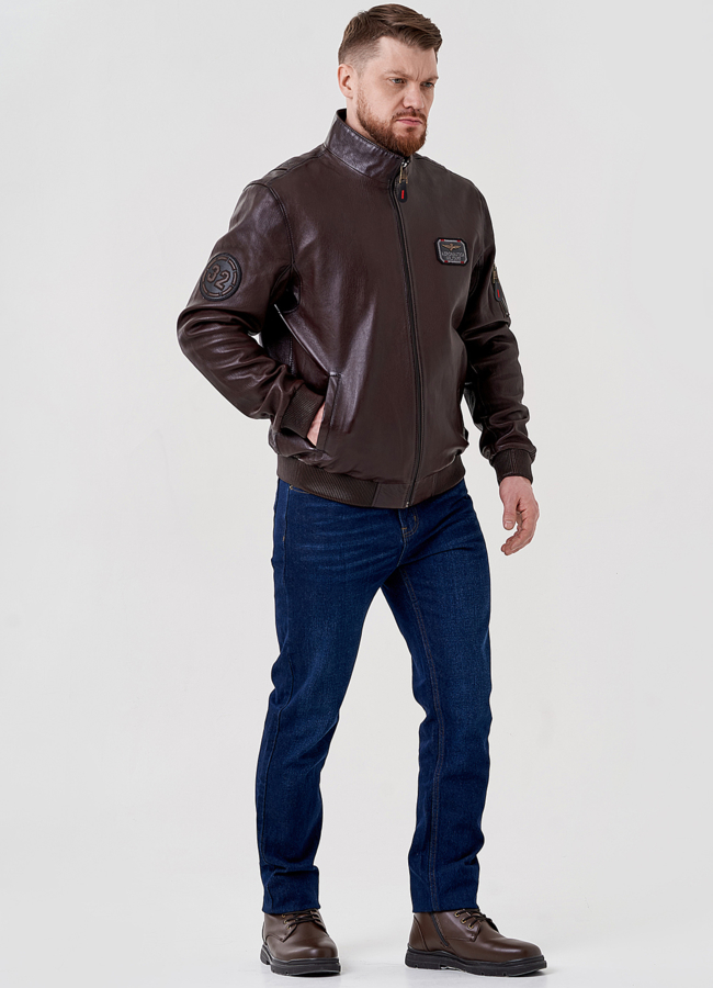 Мужская куртка из натуральной кожи  модель № 24392 в рассрочку