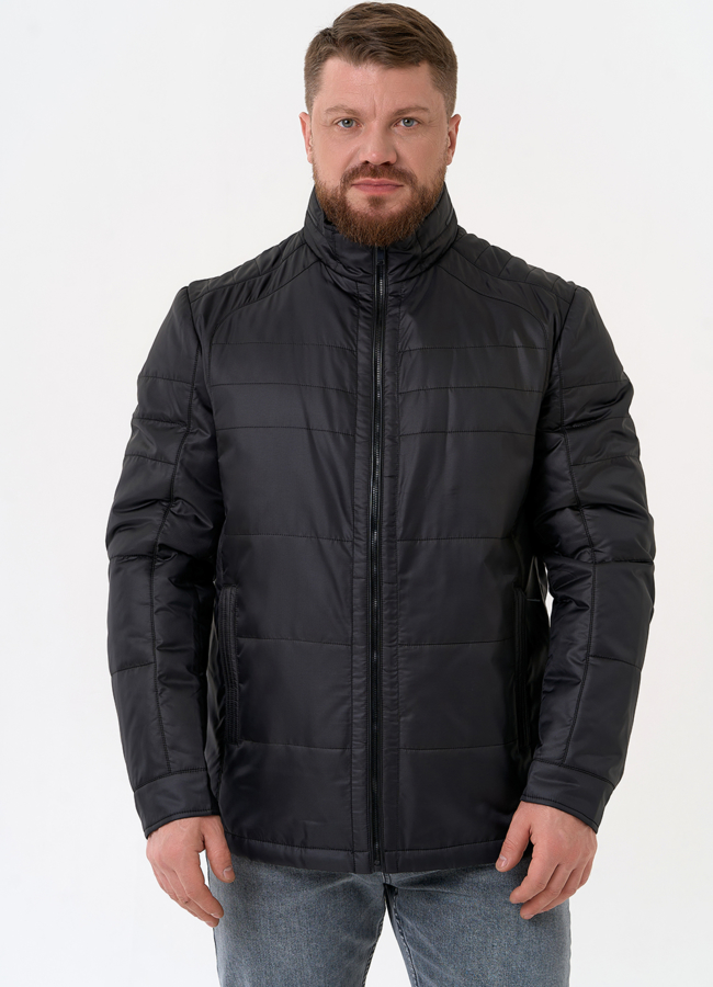 Мужская куртка с воротником стойкой модель № 30272 меха малина