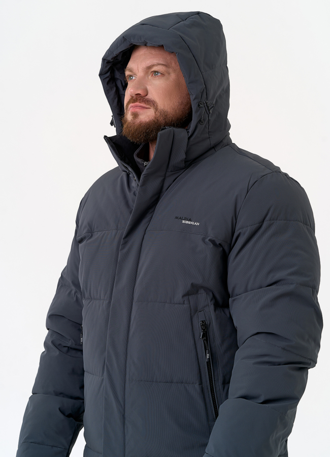 Мужской пуховик с капюшоном  модель № 31451 универмаг малина