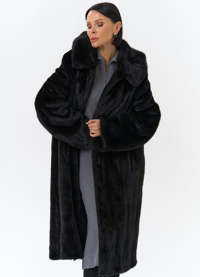 Шуба из норки в цвете махагон модель № 26691 универмаг малина