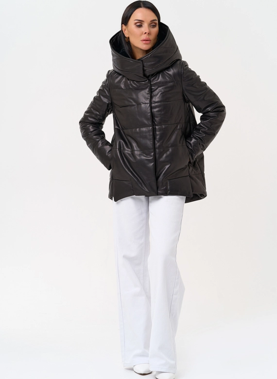 Теплая куртка из натуральной кожи