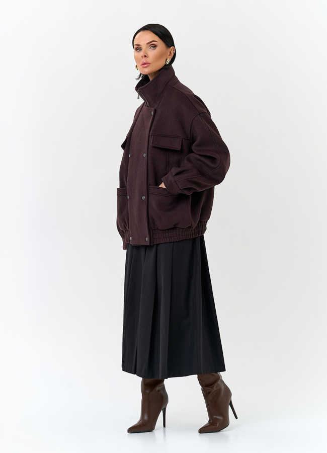 Женское укороченное пальто бомбер модель № 32800 универмаг малина