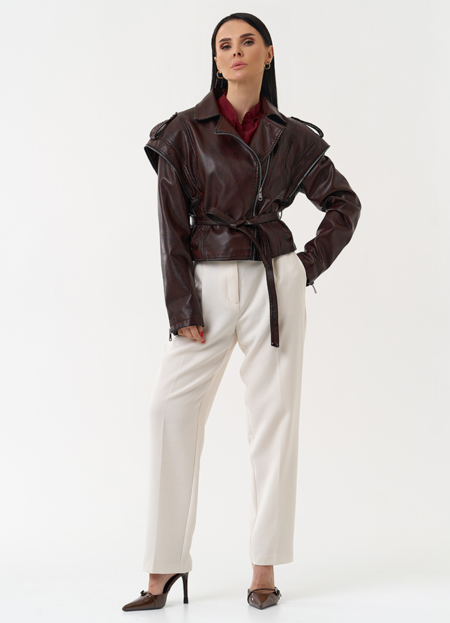 Куртка женская из эко кожи в стиле ретро модель № 30448 универмаг малина