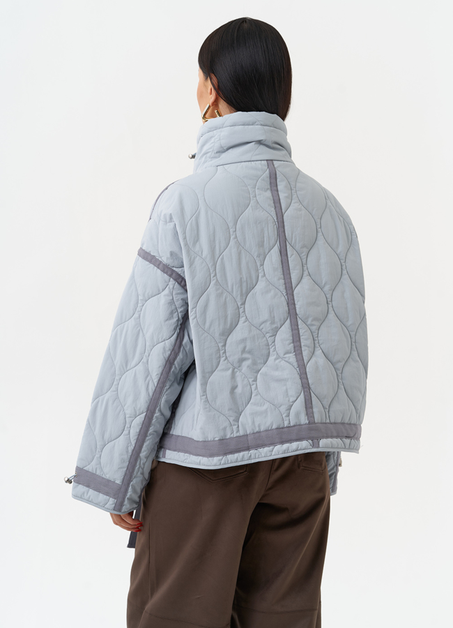 Короткая куртка с воротником стойкой модель № 30048 универмаг малина