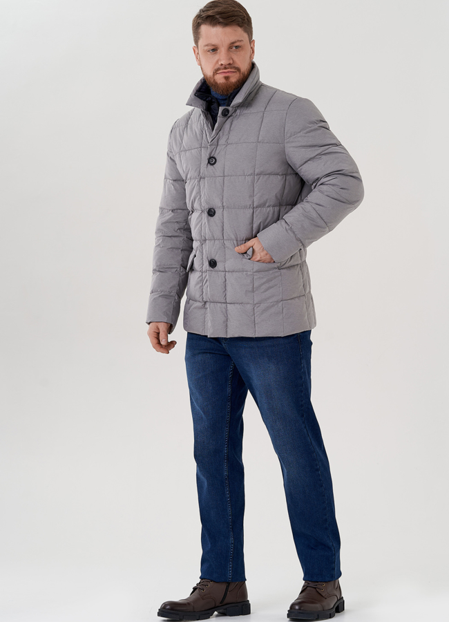 Мужская куртка серого цвета  модель № 23764 в кредит