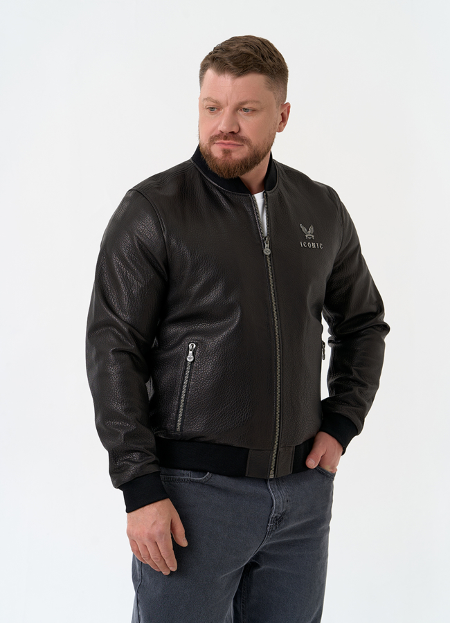 Мужская куртка бомбер из натуральной кожи модель № 32864 в кредит