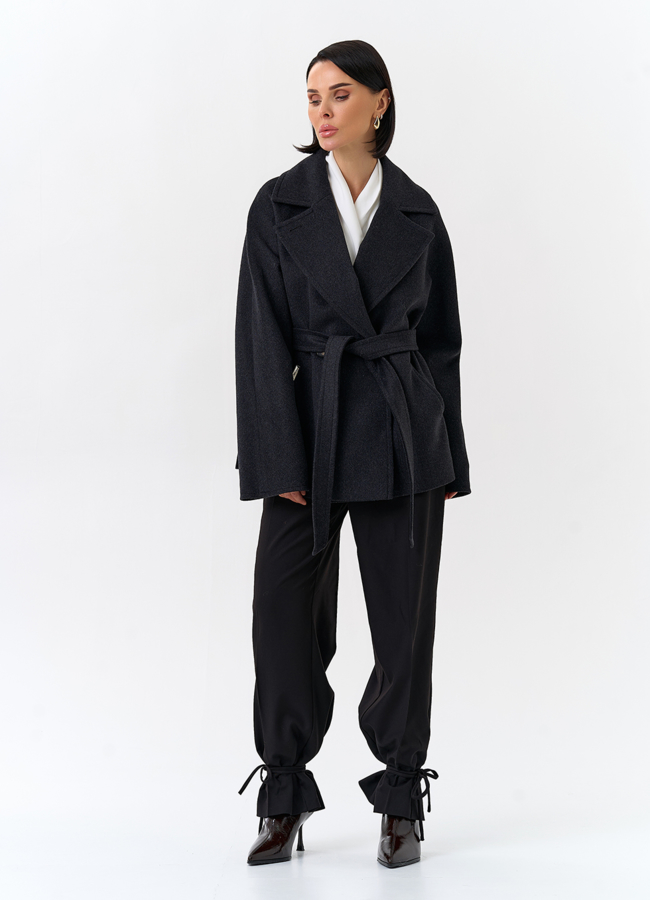 Женское укороченное пальто с английским воротником модель № 32512 универмаг малина