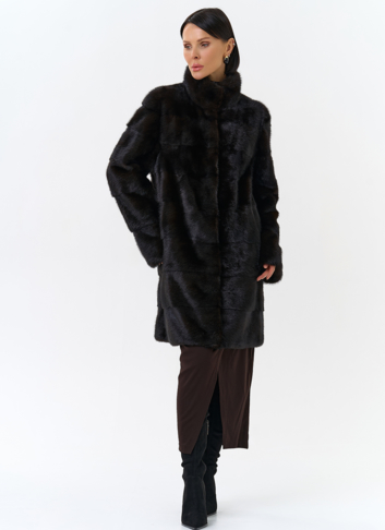 Поперечная шуба из норки