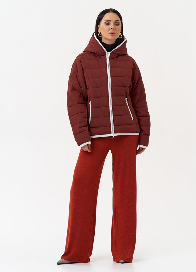 Женская утепленная куртка в бордовом цвете модель № 30025 универмаг малина