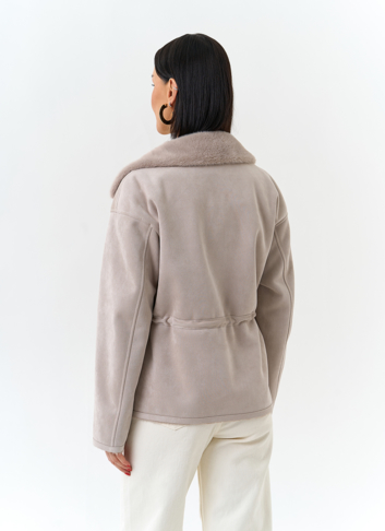 Женская дубленка из эко замши