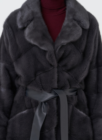 Норковая шуба с английским воротником