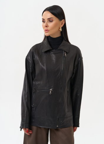 Женская косуха оверсайз черного цвета